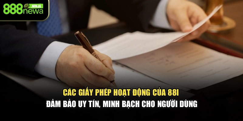 Các giấy phép hoạt động của 88I đảm bảo uy tín, minh bạch cho người dùng